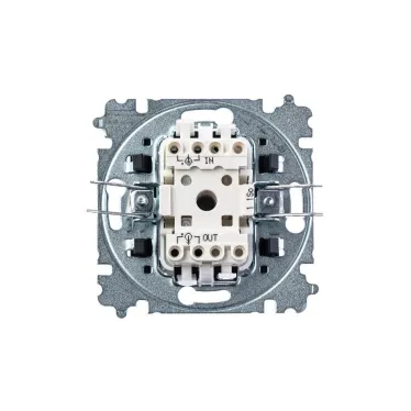 Выключатель одноклавишный Levit серебро / дымчатый чёрный