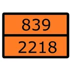 Знак для маркировки опасных грузов ''Номер ООН 839/2218'' ГОСТ Р 52290-2004 300х400 мм, пленка самоклеящаяся ГОСТ 19433-88