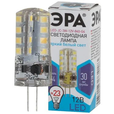 Лампа светодиодная LED 3Вт JC 4000К G4 нейтральный капсула 12V
