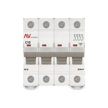 Выключатель автоматический AV-10 4P 10A (C) 10kA AVERES
