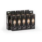 Лампа светодиодная филаментная LED 5 Вт 420 лм 2700К свеча теплый E14 AC 220В прозрачная колба Black Filament Gauss