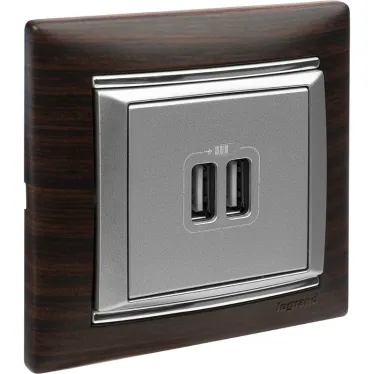 VALENA Рамка 1 пост темное дерево/серебро