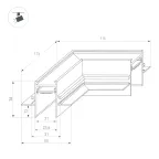 Коннектор угловой MAG-CON-2538-FDW-L90 (BK) (arlight, IP20 Металл, 3 года) | 034229 | Arlight