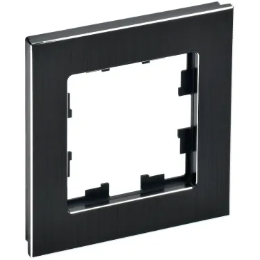 BRITE Рамка 1 пост РУ-1-1-БрЧ металл черный