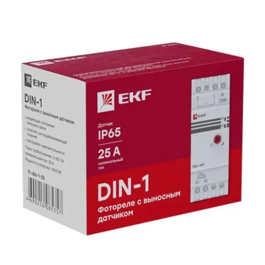 Фотореле DIN-1 (ФР) 2-100Лк 25А (3000Вт)