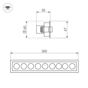 Светильник MS-ORIENT-BUILT-TURN-TC-S67x300-20W Warm3000 (BK-BK, 30 deg, 230V) (Arlight, IP20 Металл, 5 лет) | 037210 | Arlight