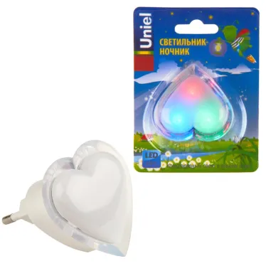 Ночник светодиодный DTL308 0,5W 3LED триколор (красный, синий, зеленый) Сердечко