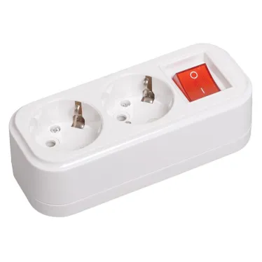 Розетка переносная разборная выключатель К02В 2 места CLASSIC