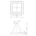 Светильник светодиодный Geometria Quadro SPO-162-W-40K-070 70Вт 4000К 4200Лм IP40 800х800х80 белый подвесной