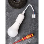 Патрон Е27 подвесной с клеммной колодкой пластик белый PROxima