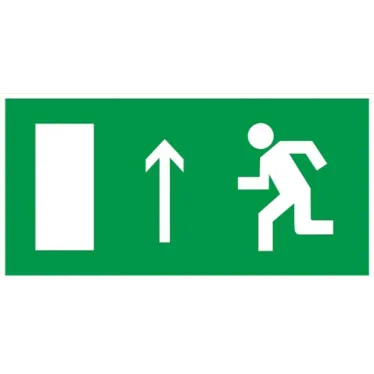 Этикетка самоклеящаяся 100х50мм Направление к к эвакуационному выходу прямо