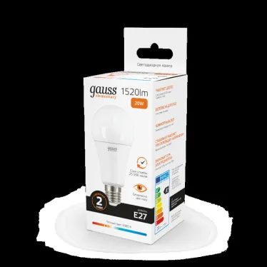 Лампа светодиодная LED 20 Вт 1520 лм 3000К А60 груша теплый E27 AC 220В Elementary Gauss