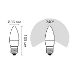 Лампа светодиодная Свеча 6.5W 550lm 6500К E27 LED 1/10/100 | 103102307 | Gauss