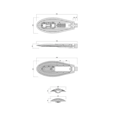 Светильник светодиодный уличный консольный ДКУ-100Вт SPP-5-100-5K-W IP65 100Вт 11000лм 5000К 720x28 0x100 (КСС ''Ш'') (40)