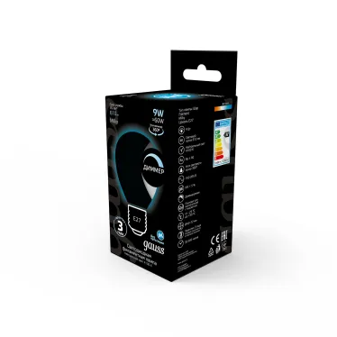 Лампа светодиодная Filament Шар 9W 610lm 4100К Е27 milky диммируемая LED 1/10/50 | 105202209-D | Gauss