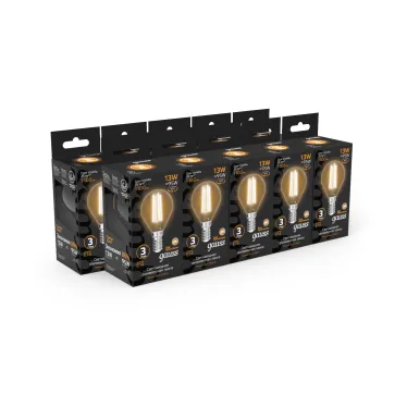 Лампа светодиодная Filament Шар 13W 1100lm 2700К Е14 LED 1/10/50 | 105801113 | Gauss