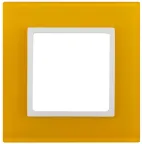 Рамка на 1 пост, стекло, Эра Elegance, жёлтый+бел, 14-5101-21