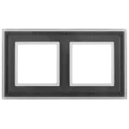 Рамка на 2 поста, стекло, Эра Elegance, прозрачный+бел, 14-5102-00