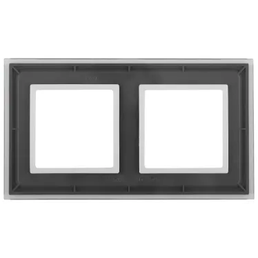 Рамка на 2 поста, стекло, Эра Elegance, прозрачный+бел, 14-5102-00