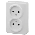 Розетка 2х2P, 16A-250В, ОУ, Эра Эксперт, белый, 11-2202-01