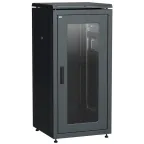 Шкаф сетевой 19дюйм LINEA N 24U 600х800 мм стеклянная передняя дверь. задняя металлическая черный