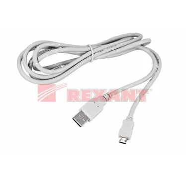 Кабель USB (шт. micro USB - шт. USB A) 3 метра, серый, 18-1166,