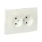 Валенсия лицевая панель розетка 2-местной б/з 10А жемчуг с защ. штор.