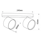 Светильник ДБО 2хGX53 без ламп наклонный черный