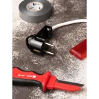 Вилка угловая плоская с/з черная СТЕЛС 16А 250 В PRO