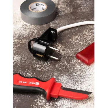 Вилка угловая плоская с/з черная СТЕЛС 16А 250 В PRO