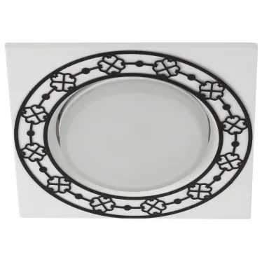 Светильник под лампу Gx53 квадратный,220V,13W,белый/черный KL78 WH/BK