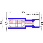 Разъем штекерный полностью изолир штекер 4 мм 1.5-2.5 кв мм (РШПи-п 2.5-4 РшИпп 2-5-4) синий, REXANT