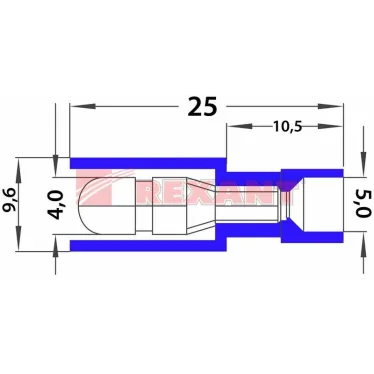 Разъем штекерный полностью изолир штекер 4 мм 1.5-2.5 кв мм (РШПи-п 2.5-4 РшИпп 2-5-4) синий, REXANT