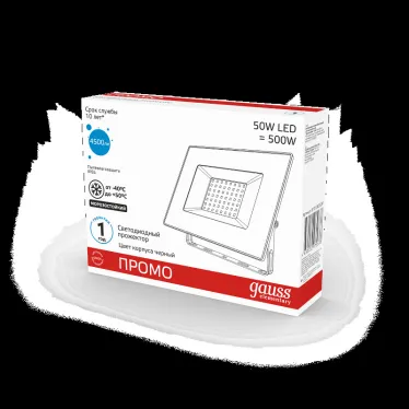 Прожектор светодиодный ДО 50 Вт 4250 лм 6500К AC 220В IP65 136х153х30мм Elementary PROMO G2 Gauss