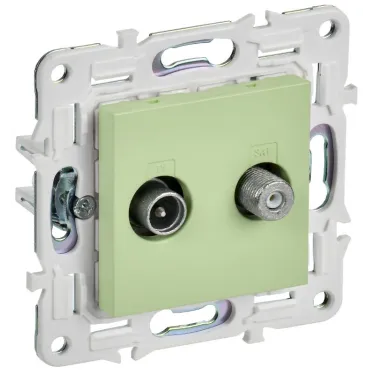 SKANDY Розетка двойная TV+SAT SK-A13G мятный IEK