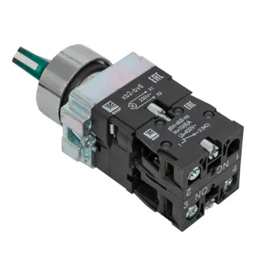 Переключатель BD21 2P c зеленой подстветкой 230В NO PROxima