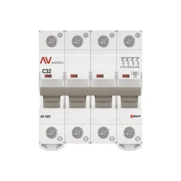 Выключатель автоматический AV-6 DC 4P 32A (C) 6kA AVERES