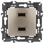 Устройство зарядное USB, 5В-2100мА, Эра Elegance, шампань, 14-4110-04