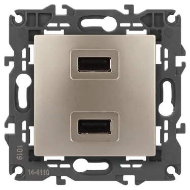 Устройство зарядное USB, 5В-2100мА, Эра Elegance, шампань, 14-4110-04