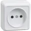ОКТАВА Розетка наружная без заземления белая