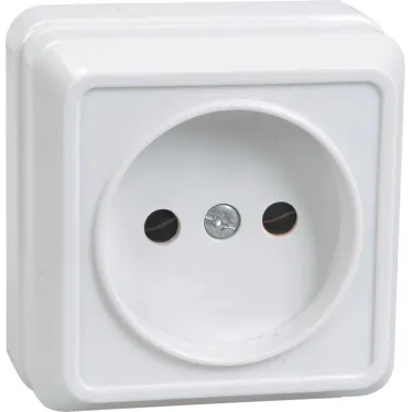 ОКТАВА Розетка наружная без заземления белая