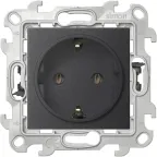 Розетка 2К+З без защитных шторок Push@Go, графит
