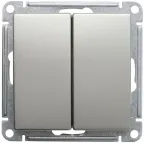W59 Выключатель двухклавишный, 10АХ, механизм, шампань