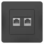 BLANCA скрытой установки розетка двойная компьютерная RJ45, антрацит