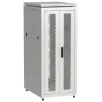 Шкаф напольный сетевой 19' LINEA N 28U 600х800мм передняя распашная перфорированная дверь задняя перфорированная серый