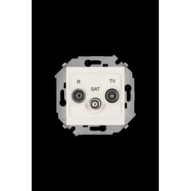 15 Розетка R-TV-SAT одиночная винтовой зажим слоновая кость