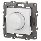 Светорегулятор поворотно-нажимной, 400ВА 230В, Эра Elegance, белый,14-4101-01