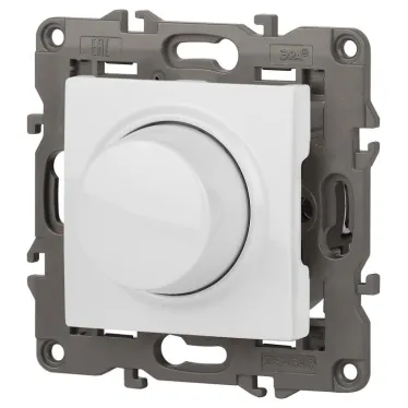 Светорегулятор поворотно-нажимной, 400ВА 230В, Эра Elegance, белый,14-4101-01