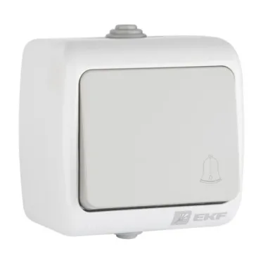 Кнопка звонка Мурманск 1-клавишная 10А IP54 серая