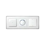 Рамка 3 поста белая/основание хром